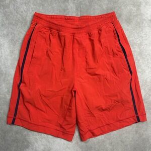 Lululemon Pace Breaker Shorts Men M Red Blue Line 9" Stretch Lined Training Yoga
